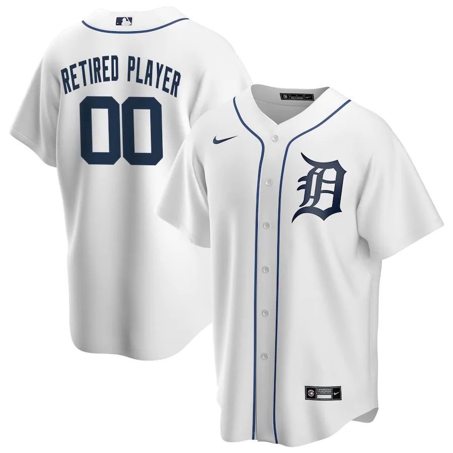 Mens Detroit Tigers Nike White Home Pick-A-Player Retired Roster Replica MLB Jerseys->customized mlb jersey->Custom Jersey